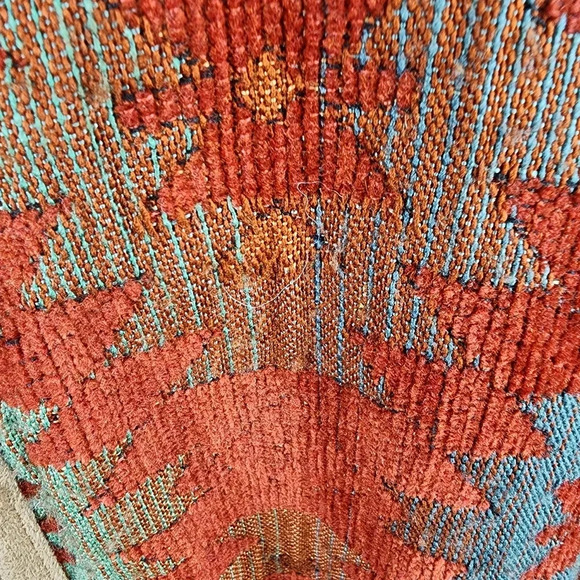 Vintage Circle T Zip Front Southwestern Woven Duster Jacket Terracotta Large - Picture 6 of 16